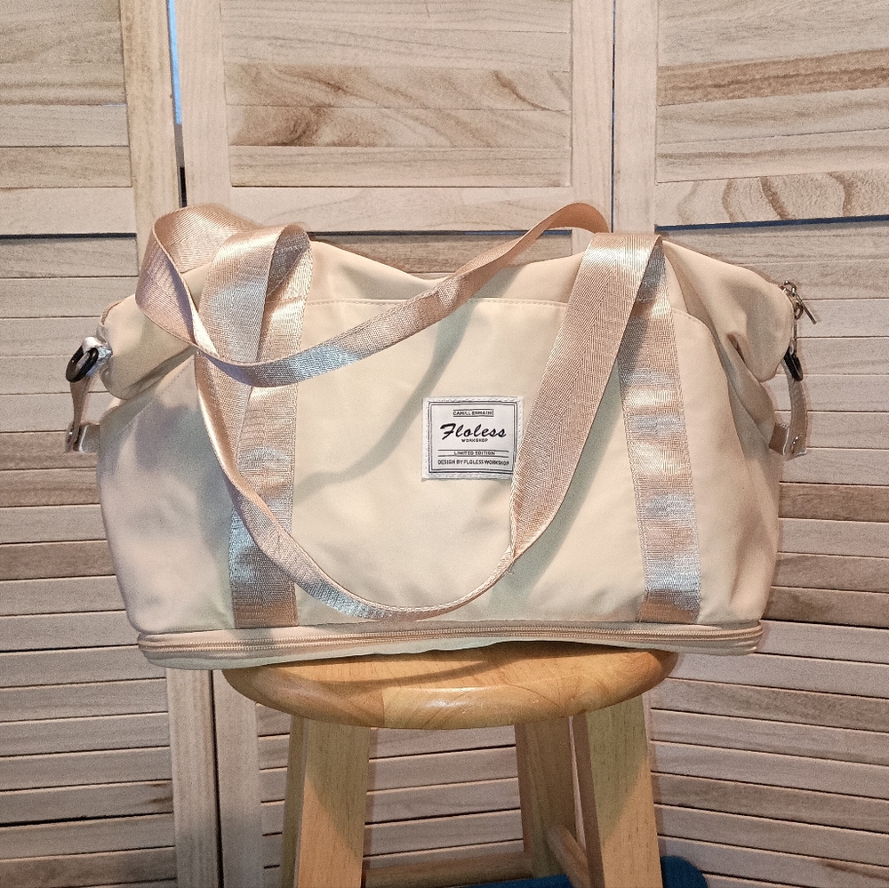 Floless Cream and Rose Gold Women's Travel Bag